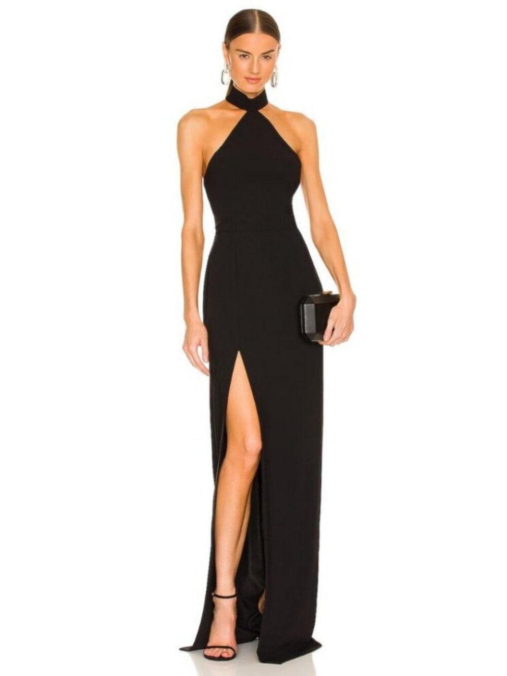 Amanda Uprichard Queen Gown Dress Black / Size Large / Revolve